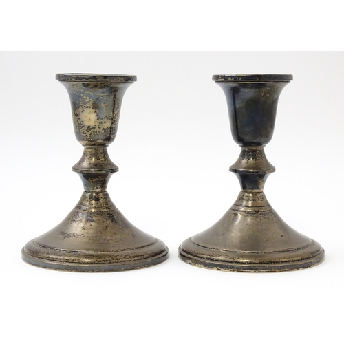 639 - A pair of American silver candlesticks by Towle Sterling. Approx. 4 1/2