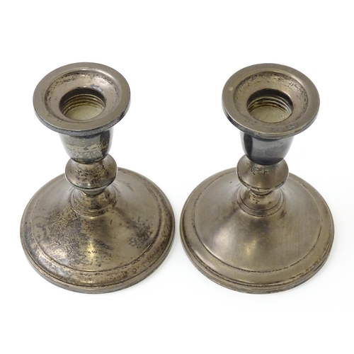 639 - A pair of American silver candlesticks by Towle Sterling. Approx. 4 1/2