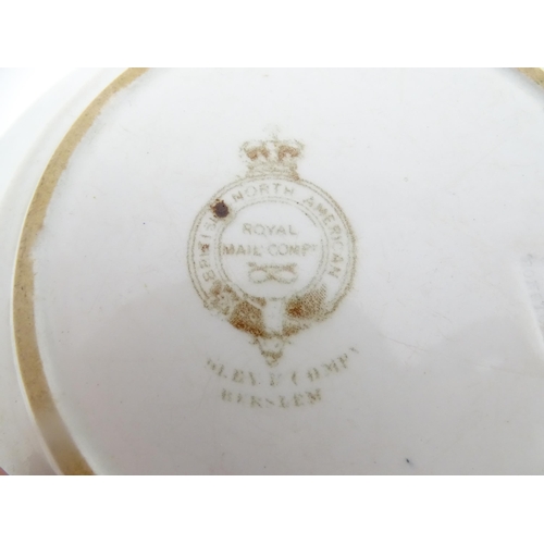 183 - A British & North American Royal Mail Company (later Cunard Line) ironstone soup bowl with sepia-ton... 