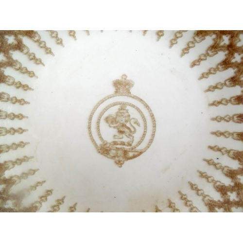 183 - A British & North American Royal Mail Company (later Cunard Line) ironstone soup bowl with sepia-ton... 