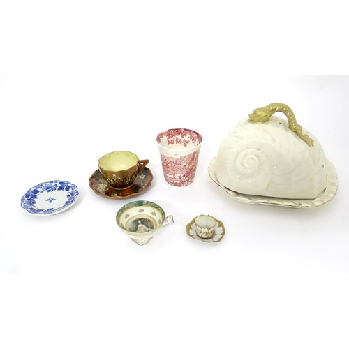 228 - A quantity of assorted ceramics to include a Linthorpe cup and saucer, a Royal Worcester beaker deco... 