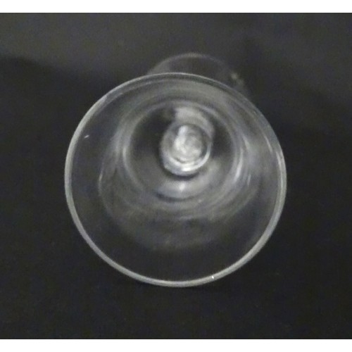 538 - A drinking glass with air twist detail to stem. Approx. 5 1/2