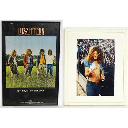 2487 - Pop music memorabilia : a framed promotional poster for the 1979 Led Zeppelin album 'In Through The ... 