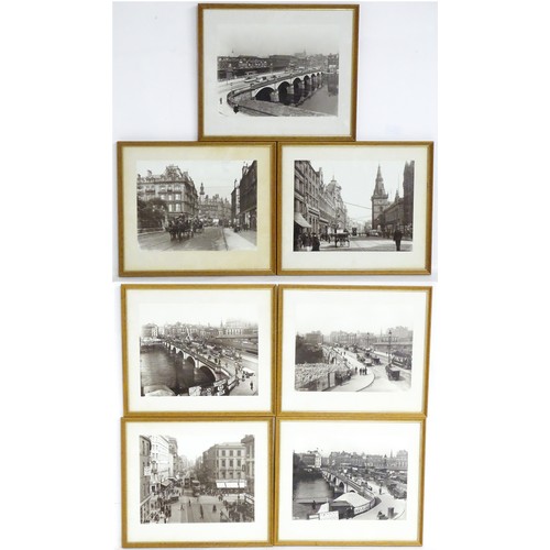 2489 - Seven framed photographic monochrome prints depicting early 20thC Glasgow, comprising views of Jamai... 