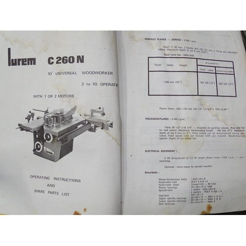 551 - Woodworking machine : a Lurem France 'C260N Universal Woodworker' with manual, approx 56