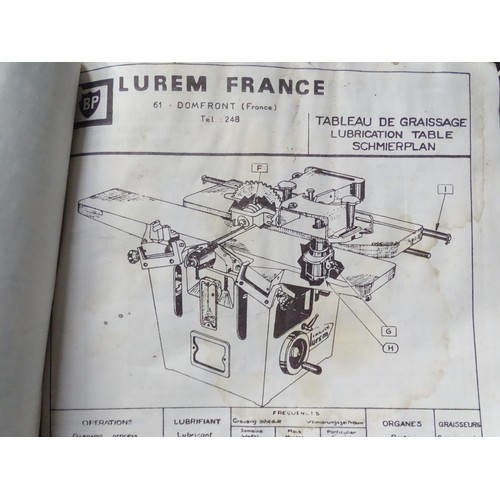 551 - Woodworking machine : a Lurem France 'C260N Universal Woodworker' with manual, approx 56