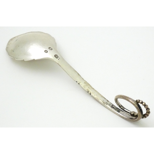 311 - Scandinavian silver : A Danish .830 silver spoon by George Jensen. Pattern no. 41. Bearing Copenhage... 