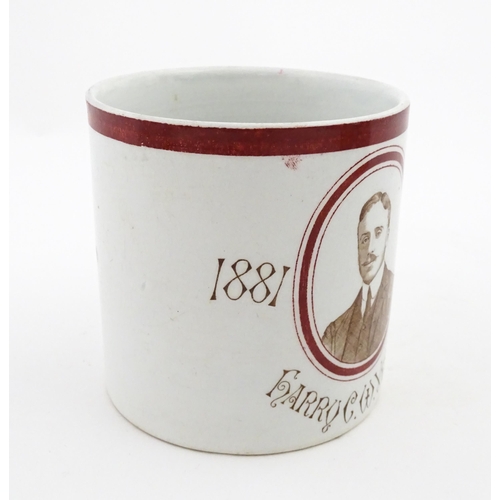 52 - Local Buckinghamshire Interest: A commemorative mug depicting Harry Verney and titled Harry C. W. Ve... 