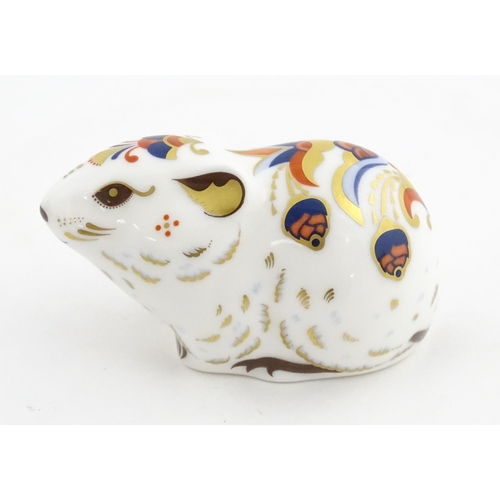 110 - A Royal Crown Derby paperweight modelled as a Bank Vole. Marked under. Boxed. Approx. 3 1/4