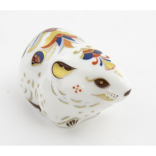 110 - A Royal Crown Derby paperweight modelled as a Bank Vole. Marked under. Boxed. Approx. 3 1/4