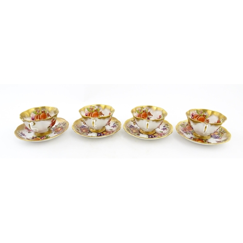 169 - Eight Royal Albert tea cups and saucers decorated in the Orchard Fruit pattern. Cups approx. 2 1/2