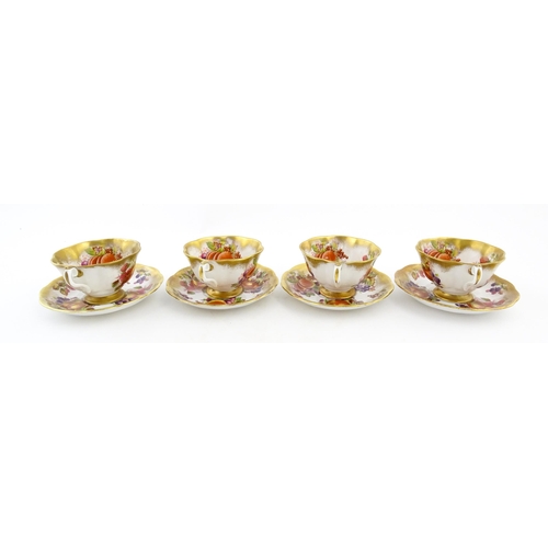 169 - Eight Royal Albert tea cups and saucers decorated in the Orchard Fruit pattern. Cups approx. 2 1/2