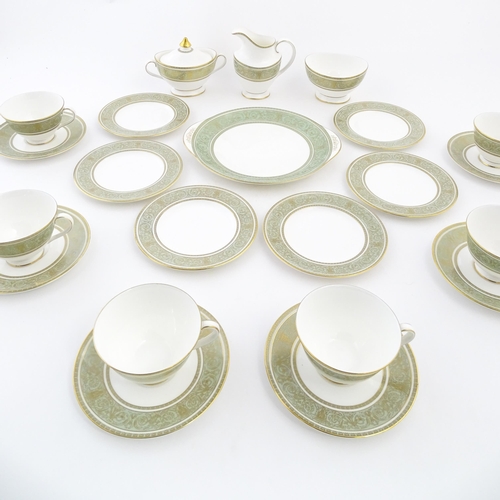 171 - A quantity of Royal Doulton tea wares in the English Renaissance pattern to include cake plate, cups... 