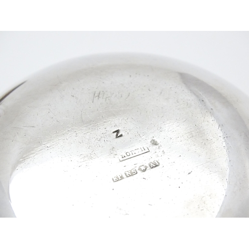 395 - A silver plate powder bowl with silver rim, and silver and faux tortoiseshell lid, rim hallmarked Bi... 