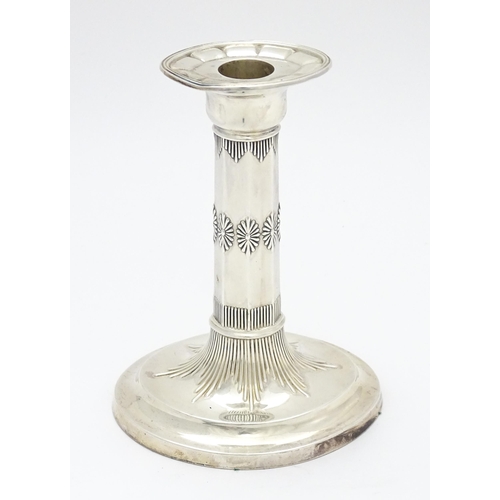 488 - A Victorian silver candlestick of ovoid form, hallmarked Sheffield 1898, maker Harrison Brothers & H... 