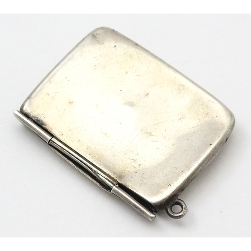 302 - A Silver stamp case of envelope form. Hallmarked Birmingham 1901 maker Gourdel Vales & Co. Approx 1 ... 