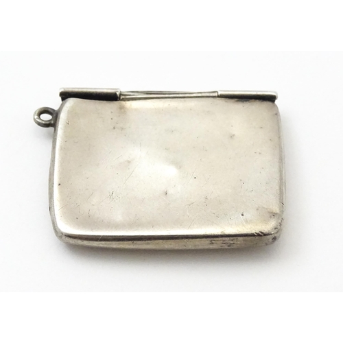 302 - A Silver stamp case of envelope form. Hallmarked Birmingham 1901 maker Gourdel Vales & Co. Approx 1 ... 