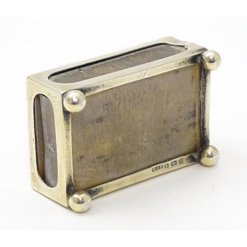 340 - A silver match box holder hallmarked Birmingham 1901 , maker William J Hommes. Approx. 1 3/4