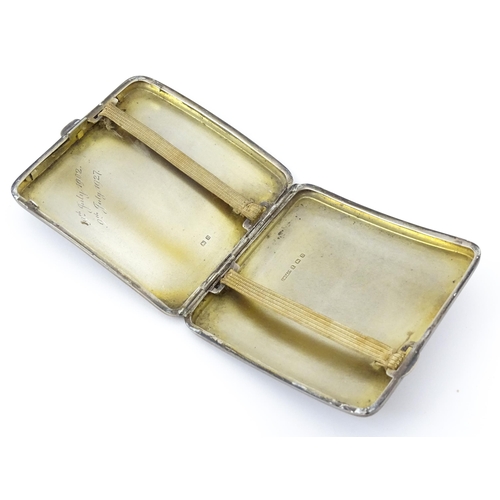 343 - Two silver cigarette cases, One an Art Deco example with engine turned decoration hallmarked Birming... 