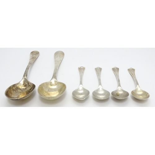 377 - A matched set of four silver teaspoons, three hallmarked Sheffield 1928, and one hallmarked Sheffiel... 