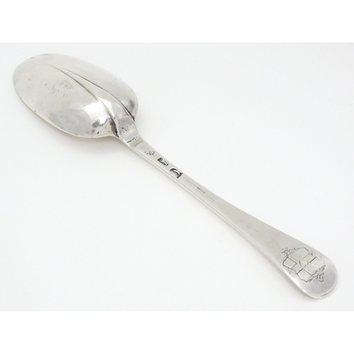 413 - A George I silver Hanoverian pattern spoon hallmarked London 1722, maker Richard Scarlett. Approx. 7... 