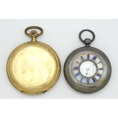 801 - A Victorian silver half hunter pocket watch hallmarked London 1968 maker Alford Thickbroom. Together... 