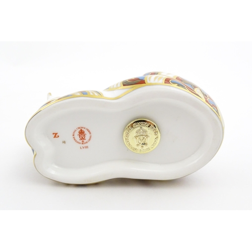 114 - Two Royal Crown Derby paperweights modelled as cats, one a limited edition example titled Majestic K... 