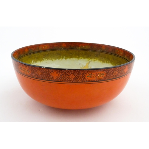 139 - A Carlton Ware pedestal bowl with twin handled and relief foliate detail. Marked under Rouge Royale.... 