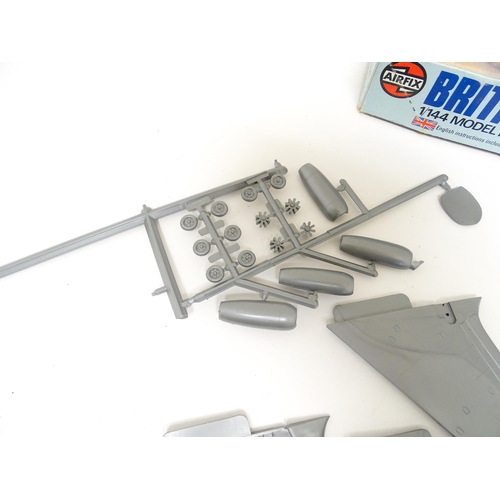 1293 - Toys: A Keil Kraft Chief model aeroplane / glider kit. Together with an Airfix British Airways Boein... 