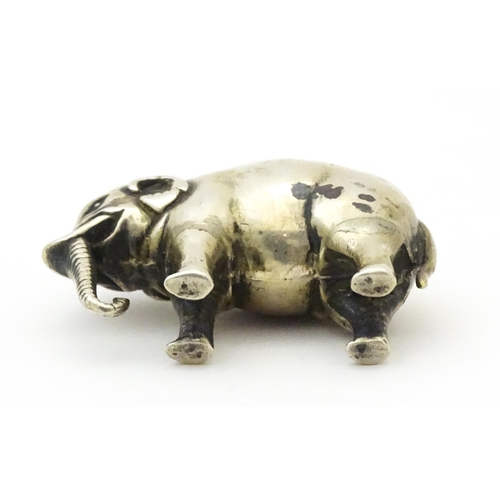 333 - A silver novelty pin cushion formed as an elephant. Hallmarked Birmingham 1905 maker M Bros. Approx ... 