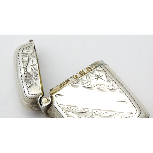 337 - Two silver vesta cases both hallmarked  Birmingham 1908, maker Albert Jackson and Henry Williamson L... 