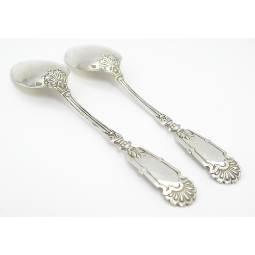 350 - A pair of Continental .800 silver teaspoons together with a silver fiddle pattern teaspoon hallmarke... 