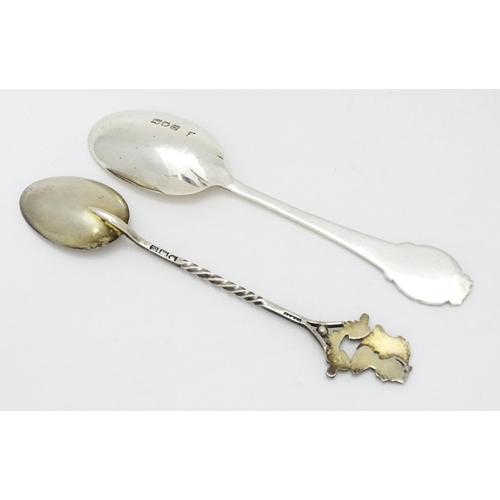 401 - Two commemorative / souvenir spoons, one with bowl engraved 1837-97 hallmarked London 1896, maker Co... 