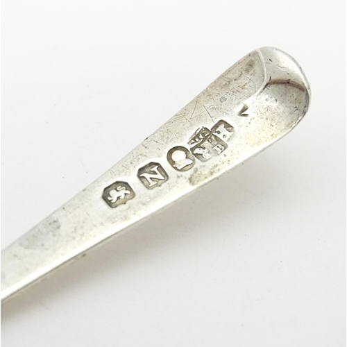 407 - A Norwegian silver coffee spoon by Marius Hammer together with an old English salt spoon hallmarked ... 