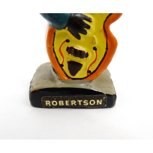 1082 - Eight ceramic hand painted Robertson jam advertising band figures comprising Saxophone, Trumpet, Dru... 