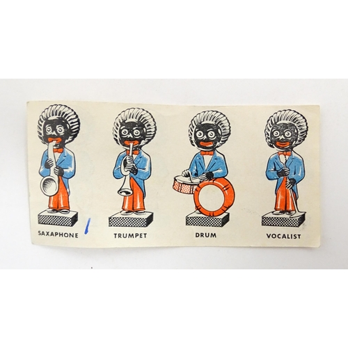 1082 - Eight ceramic hand painted Robertson jam advertising band figures comprising Saxophone, Trumpet, Dru... 