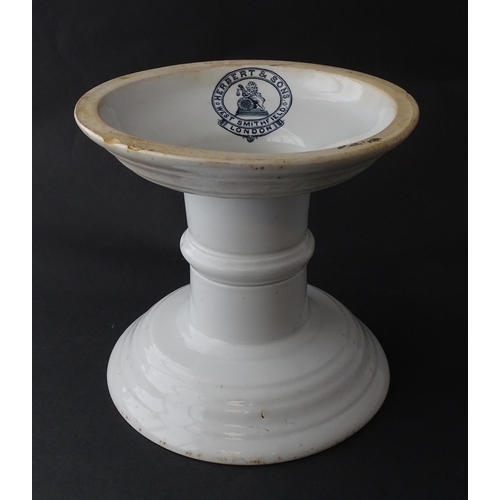 1086 - A Victorian ceramic ham stand by Herbert & Son of West Smithfield, London. Approx. 7