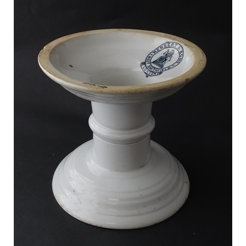 1086 - A Victorian ceramic ham stand by Herbert & Son of West Smithfield, London. Approx. 7