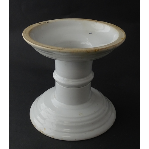 1086 - A Victorian ceramic ham stand by Herbert & Son of West Smithfield, London. Approx. 7