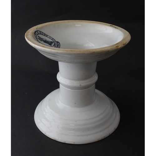 1086 - A Victorian ceramic ham stand by Herbert & Son of West Smithfield, London. Approx. 7