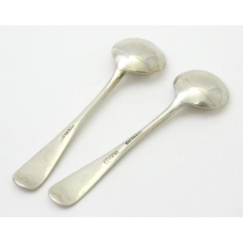 249 - A pair of Canadian Birks Sterling silver salts and matching spoons. Salts approx 2