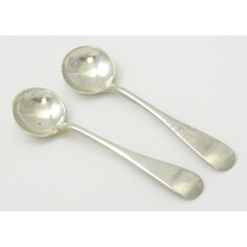 249 - A pair of Canadian Birks Sterling silver salts and matching spoons. Salts approx 2