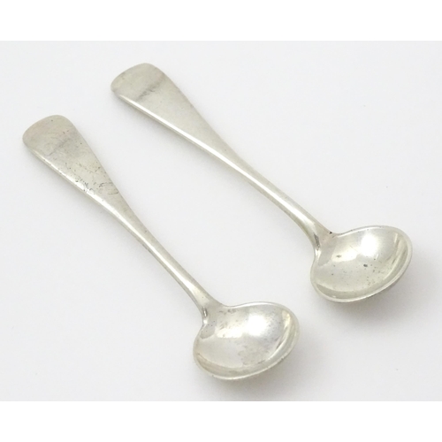 249 - A pair of Canadian Birks Sterling silver salts and matching spoons. Salts approx 2