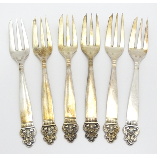 315 - Scandinavian Silver Plate : A quantity of Norwegian silver plate flatware to include spoons and fork... 