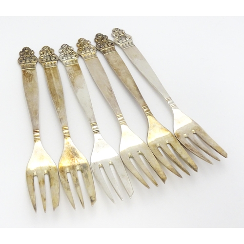 315 - Scandinavian Silver Plate : A quantity of Norwegian silver plate flatware to include spoons and fork... 