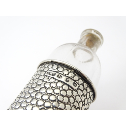 438 - A Victorian silver scent bottle sleeve hallmarked Birmingham 1898, maker Arthur Willmore Pennington.... 