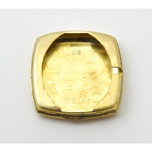 806 - A 9ct gold cased ladies wristwatch by Bueche-Girod, with 9ct gold strap. Watch approx. 7/8