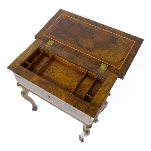 1494 - A late 18thC / early 19thC metamorphic card table of burr walnut, rosewood and mahogany construction... 