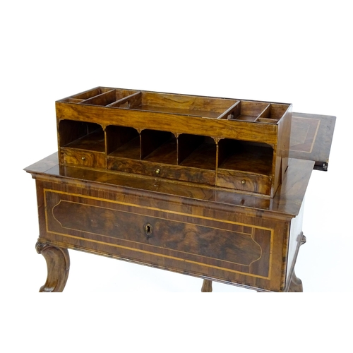 1494 - A late 18thC / early 19thC metamorphic card table of burr walnut, rosewood and mahogany construction... 