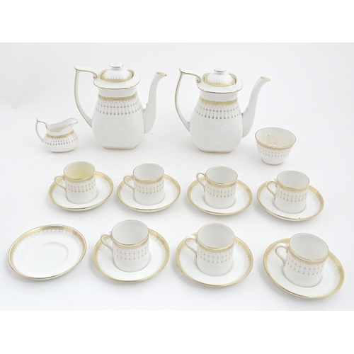 164 - A quantity of Spode coffee wares in the Queens Gate pattern to include coffee / hot water pots, milk... 